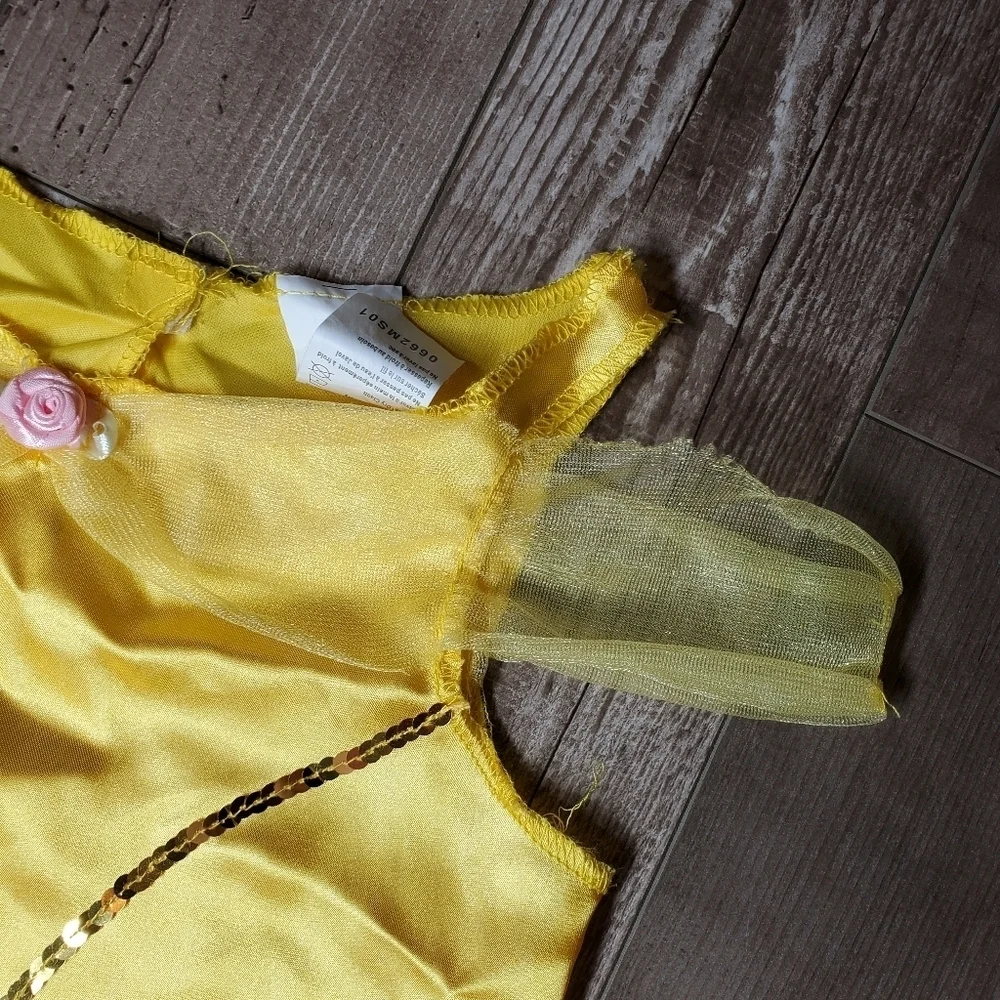 Disney Jakks Pacific Fantasy Play Costume Fits Sizes 4-6X Belle Yellow 2Pc